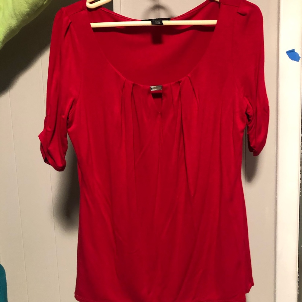 White House black market red blouse